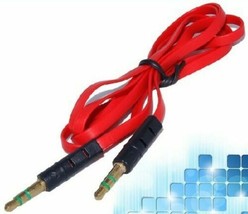 Red 3 FT 3.5mm Stereo Jack Male to Male AUX Audio Speaker Cable for iPod MP3 MP4 - £4.68 GBP