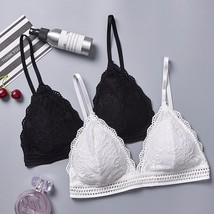 French Style Bralette Seamless Deep V Lace Girl Women Bra - £23.97 GBP