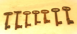 Skeleton Keys All Steel or Cast Iron Lot of 7 Vintage c - £23.73 GBP