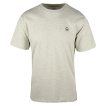 Volcom Men&#39;s Heather Cream Grey Circle Logo S/S T-Shirt (S49) Size Small - £13.08 GBP