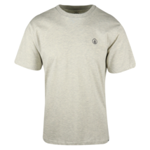 Volcom Men&#39;s Heather Cream Grey Circle Logo S/S T-Shirt (S49) Size Small - £13.11 GBP