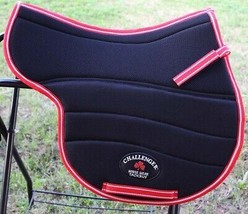 Horse Trail ENGLISH SADDLE PAD Anti slip Memory Foam Black Red Equine 12212 - £39.42 GBP