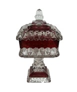 Vintage Westmoreland Ruby Red/Cranberry Flash Glass 10&quot;  Candy Dish with... - $53.24 CAD