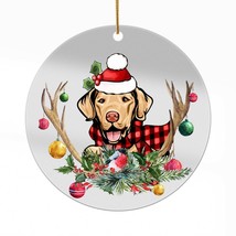 Chesapeake Bay Retriever Dog Antlers Reindeer Christmas Ornament Acrylic Gift - £13.41 GBP