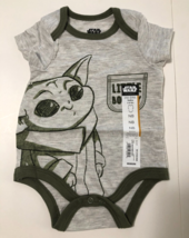 Star Wars Boys Gray Baby Yoda Little Bounty Short Sleeve Bodysuit Size: NWT NB - £9.59 GBP