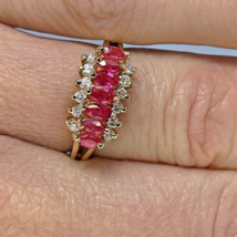 Unheated Natural Rubies Ruby Diamond Ring 14K 14ct SOLID GOLD GEM REPORT - $2,100.11