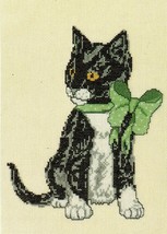 Cross Stitch Siamese Tabby Black Kitten Cat Framed Piece Antique Sampler... - £7.86 GBP
