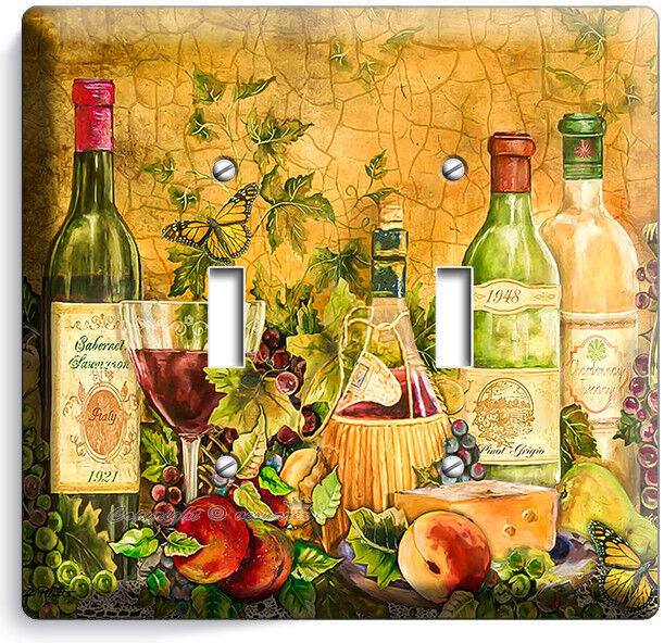 RUSTIC TUSCAN KITCHEN WINE BOTTLE WINE GLASS LIGHT SWITCH OUTLET ART WALL PLATES Item image 12