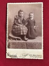 Antique CDV Albumen Print Photo 2 Siblings Little Rock PH102 - $19.80
