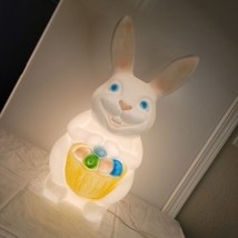 VTG Empire 22” Easter Bunny Rabbit Lighted Blow Mold w Egg Basket Lightl... - £29.56 GBP