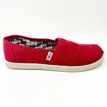 Toms Classics Red Canvas Youth Slip On Casual Flats Shoes - $27.95