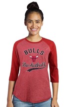 NBA Chicago Bulls Womens Premium Triblend 3/4 Sleeve/Red/XL - £13.06 GBP