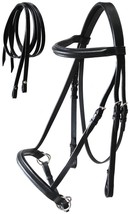 Horse English Black Leather All-Purpose Raised Bridle Reins Tack 803AX08... - $910.39 MXN