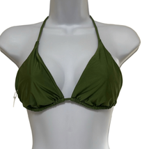 Good American Womens 4 US XL Tiny Ties Triangle Swim Bikini Top Olive Gr... - $28.04