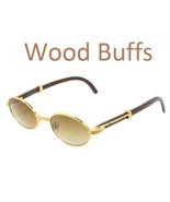 New Oval Wood Buffs Unisex Sunglasses Oval UV400 Lenses and Gold frame B... - $376.75 MXN