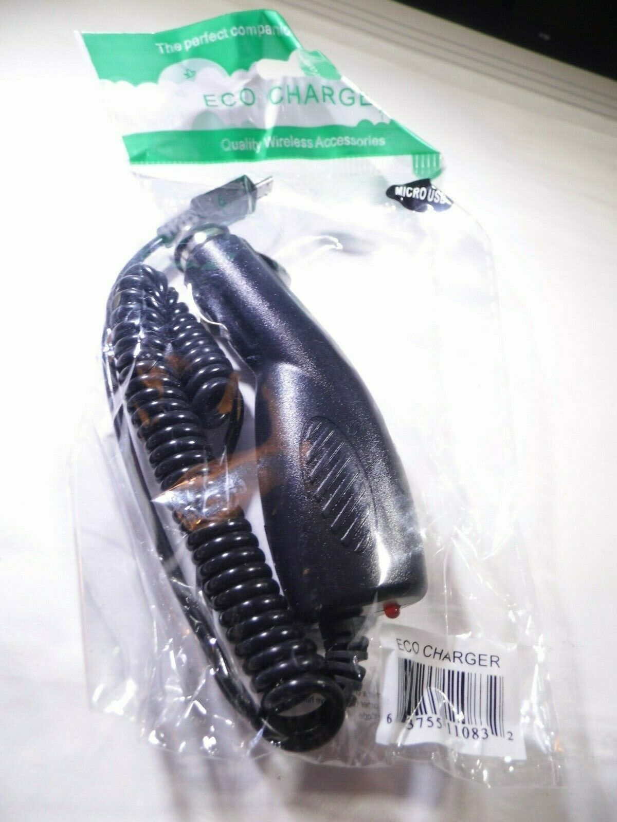Eco Charger Micro USB Vehicle Car Charger - Black New in Package - $2.24