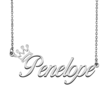 Penelope Name Necklace Tag with Crown for Best Friends Birthday Party Gift - $15.99
