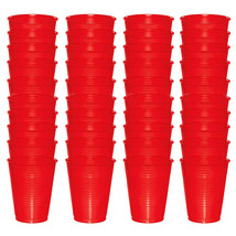 64 Count Disposable Plastic Cups Red Party Cups Strong Sturdy Red Reusable 16Oz - £30.01 GBP