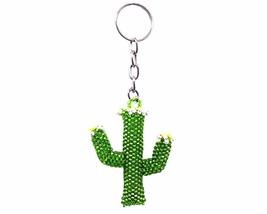 Mia Jewel Shop Saguaro Cactus Plant Seed Bead 3D Figurine Keychain Metal Ring -  - £11.72 GBP