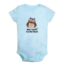 I&#39;m Not Tired Baby Funny Bodysuit Baby Animal Owl Romper Infant Kids Jumpsuits - £7.89 GBP+