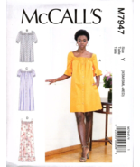 McCall&#39;s M7947 Misses L to XXL Easy Shift Dress Uncut Sewing Pattern - £11.66 GBP