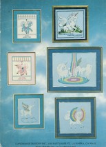 Vtg Cross Stitch Needlepoint Unicorn Pegasus Collection Candi Martin Pat... - $13.99