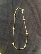 Vintage AVON Signed Gold Tone Knot Chain Necklace 15&quot; - £17.17 GBP