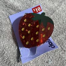 Claire’s Strawberry Hair Claw Clip Red Acrylic Fruit Shape Accessory New - $7.43