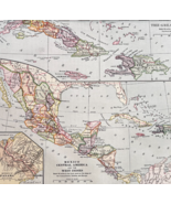1898 Map Mexico Central America Victorian Physical Geography Atlas Print... - $41.81 CAD