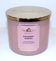 White Barn Bath &amp; Body Works Raspberry Mimosa Scented 3-WICK 14.5 Oz Candle - £20.81 GBP