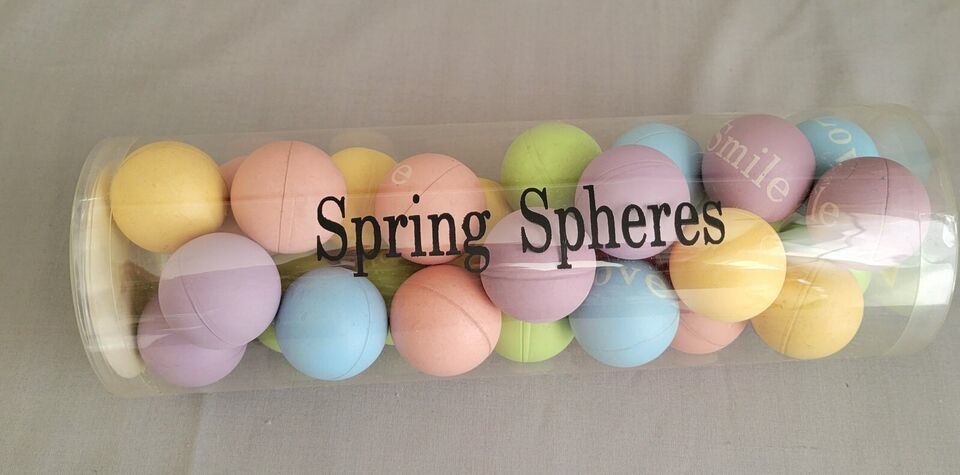 HomeGoods Spring Spheres Pastel Colors Some Words Smile Laugh Live Balls... - $3.95