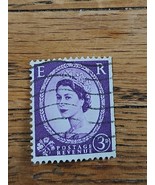 Great Britain Stamp Queen Elizabeth II 3d Used Wave Cancel 297 - $0.99