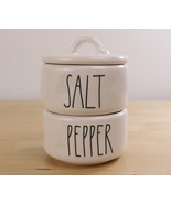 Rae Dunn by Magenta - SALT &amp; PEPPER Stackable White Ceramic Cellars - $22.84 CAD