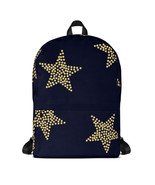 New Backpack Travel Book Bag Stars Black Zip Top Fits 15&quot; Laptop Padded ... - $42.98