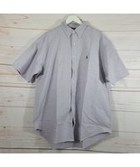 Vintage Men&#39;s Ralph Lauren Blake Short Sleeve Light Purple Oxford Size L - $29.78 CAD