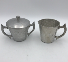 VTG Everlast Forged Aluminum Creamer Sugar Bowl Lid Hammered - £19.30 GBP