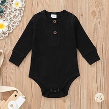 Lala Bear Baby Girl Boy Solid Long Sleeve Romper Bodysuit , Size 0-3 Months - $9.47