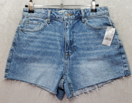 PacSun Cut-Off Shorts Women&#39;s Size 25 Blue Denim Cotton Pocket Stretch High Rise - £18.13 GBP
