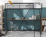Merax Modern Twin Heavy Metal Bunk Bed with Ladder Loft Bed with Desk fo... - $481.99