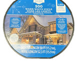 Holiday Time - 500 LED Warm White Icicle Dome Lights White Wire 52.3 Ft ... - £46.90 GBP