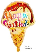 Foil Balloon Ice Cream Cone Sweets Decoration Adults Kids Happy Birthday Party - £8.40 GBP