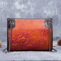 Retro Embossed Genuine Leather Women Bag  New Handmade Nature Soft Cowhide Versa - £109.52 GBP