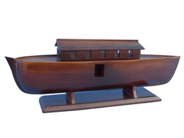 Wooden Noah&#39;s Ark Model Boat 14&quot;&quot; - £66.72 GBP