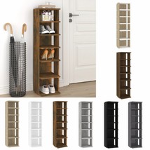 Modern Wooden Narrow Hallway Shoe Rack Storage Organiser Unit With 6 Shelves - £37.12 GBP+