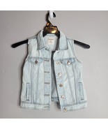 Old Navy Girls Button Up Denim Jean Vest Large10/12 With 2 Real Pockets - £10.36 GBP