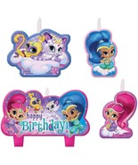Shimmer and Shine Molded Birthday Candles Cake Topper Decorations 4 Piec... - $108.84 MXN