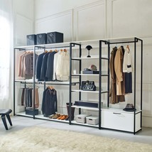 White Walk-in Closet: Wood &amp; Metal - $1,481.99