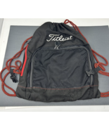 Titleist Cinch Drawstring Bag Backpack Black with Red Bungy Cord Straps ... - $28.49