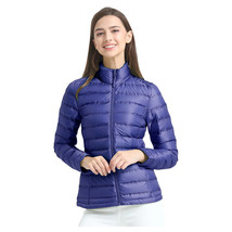 Womens Puffer Jacket   Warm but light Full Zip Long Sleeves - Purple Blue - £23.97 GBP