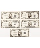 1953-A Silver Certificate Lot of 5 Consecutive Notes Choice Unc FR #1656 - $4,516.94 MXN